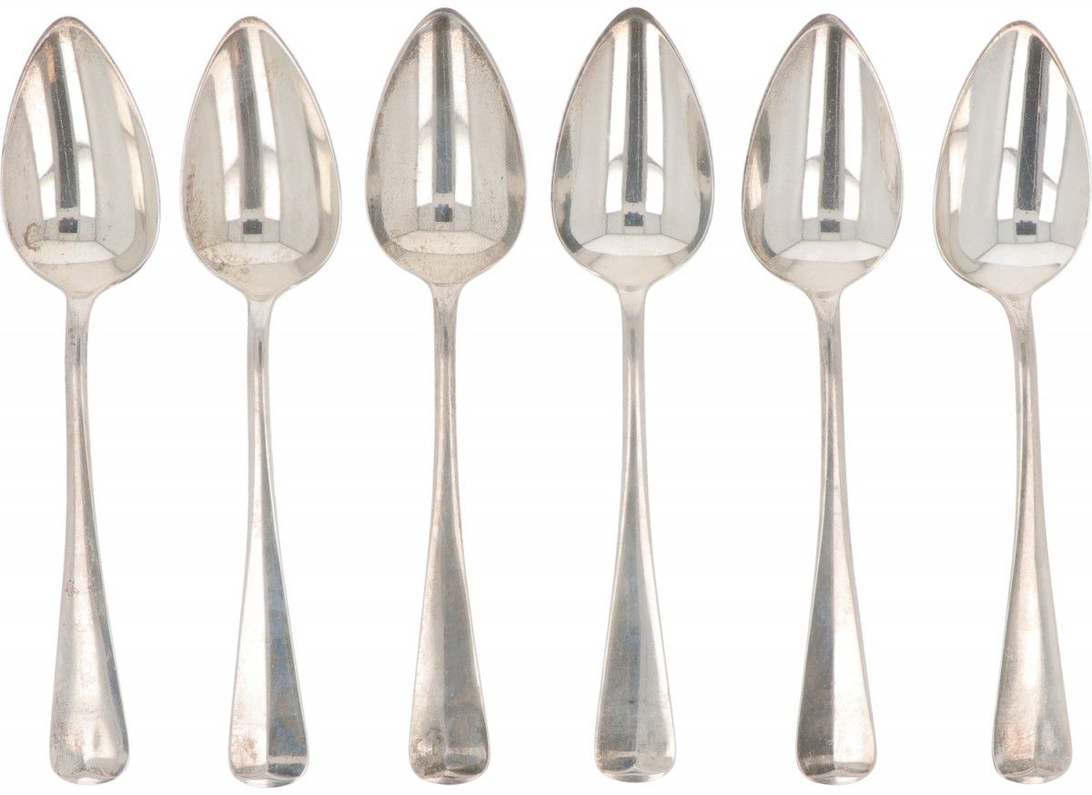 (6) piece set dinner spoons "Haags Lofje" silver. "Haags Lofje"。荷兰，Voorschoten，J&hellip;