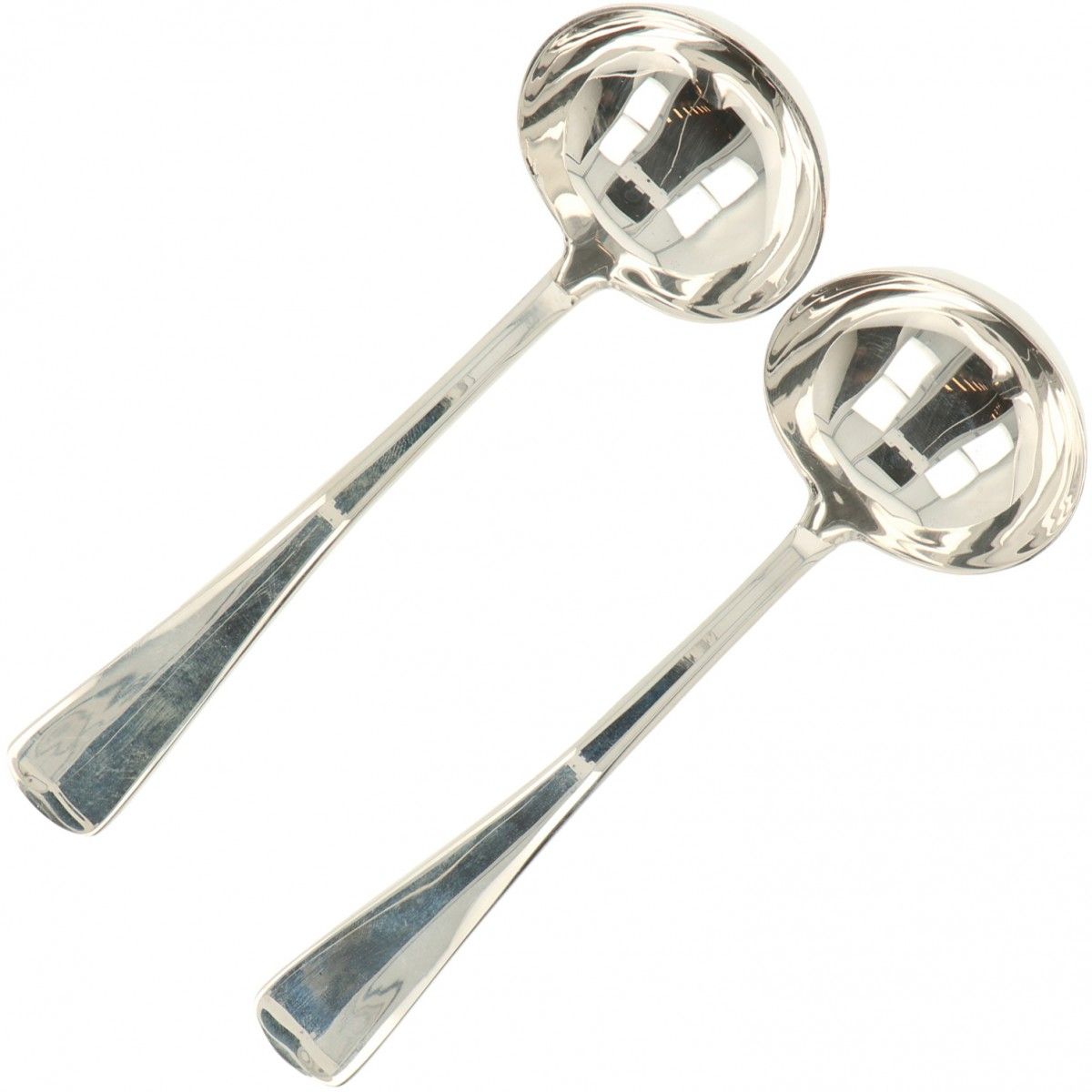 (2) Piece set Sauce spoons "Haags Lofje" silver. "Haags Lofje", in condizioni nu&hellip;