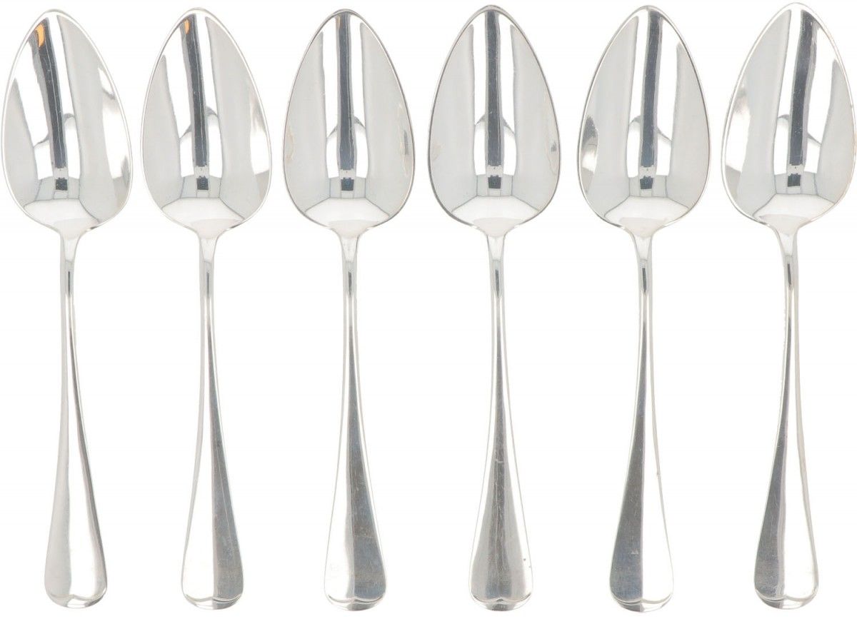 (6) piece set dinner spoons "Haags Lofje" silver. "Haags Lofje". Niederlande, Sc&hellip;