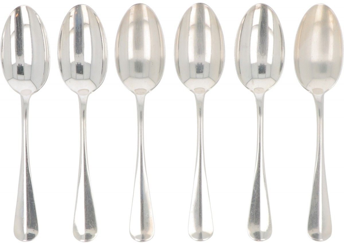 (6) piece set breakfast spoons "Dutch smooth" silver. Model: "Hollands Glad" or &hellip;