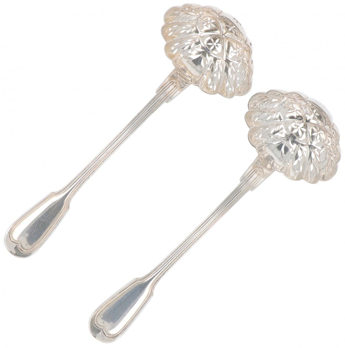(2) piece set sprinkler spoons, Christofle "Chinon", silver-plated. Modello "Chi&hellip;
