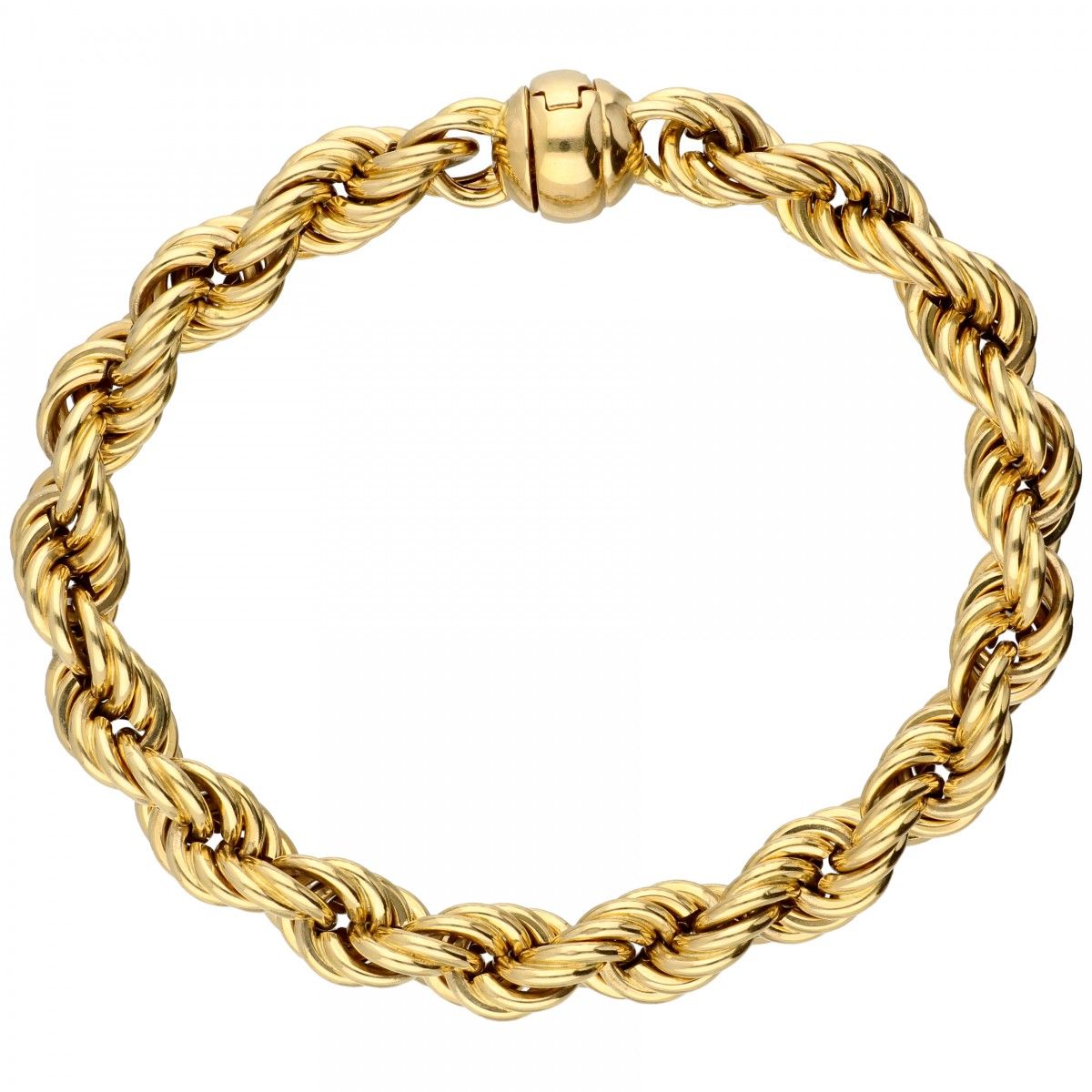 18K. Yellow gold vintage Uno A Erre twisted link bracelet. Sellos: Gori & Zucchi&hellip;