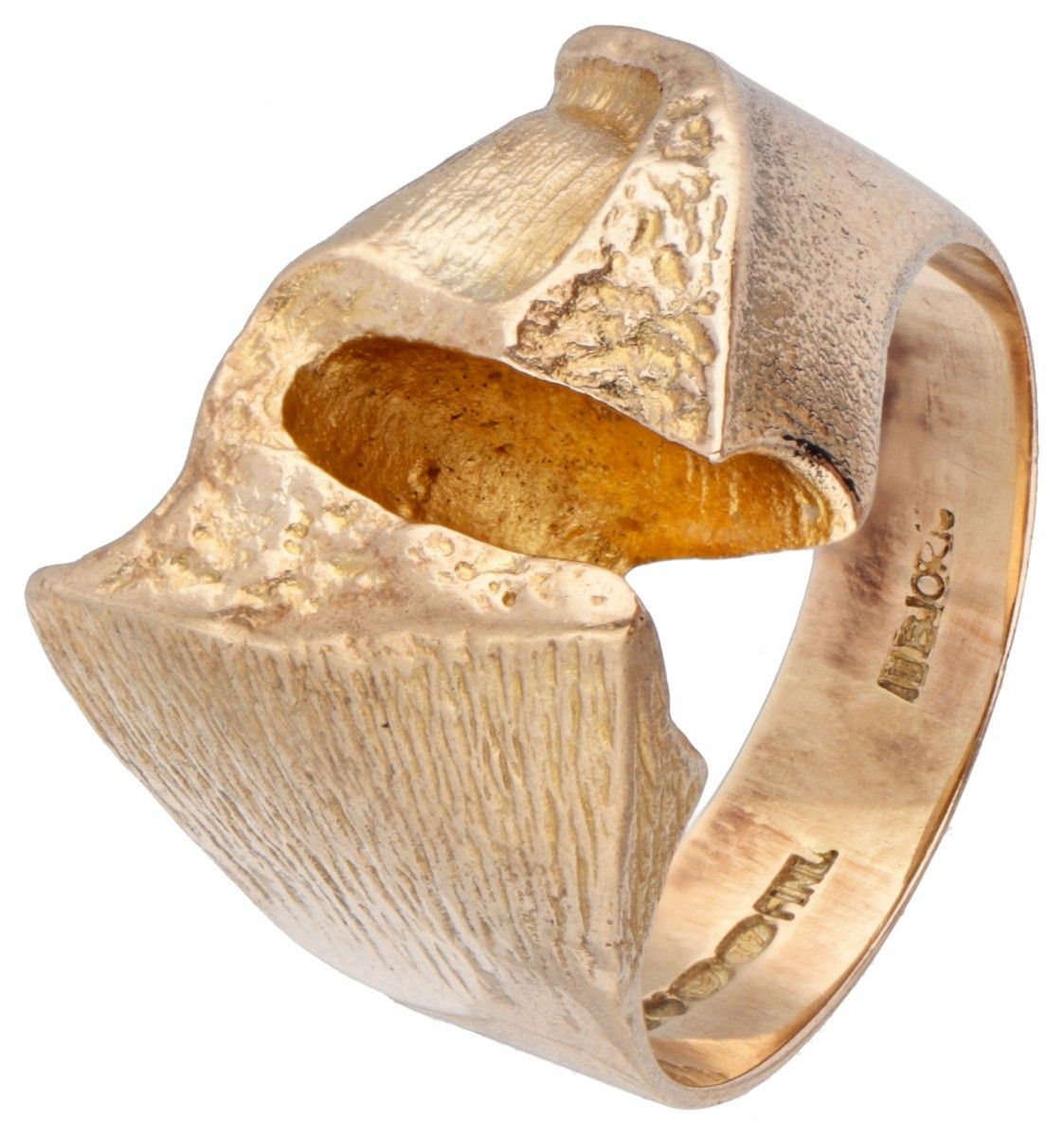 Björn Weckström for Lapponia 14K. Yellow gold design ring. 印章。拉波尼亚标记，585，芬兰国家标记，&hellip;