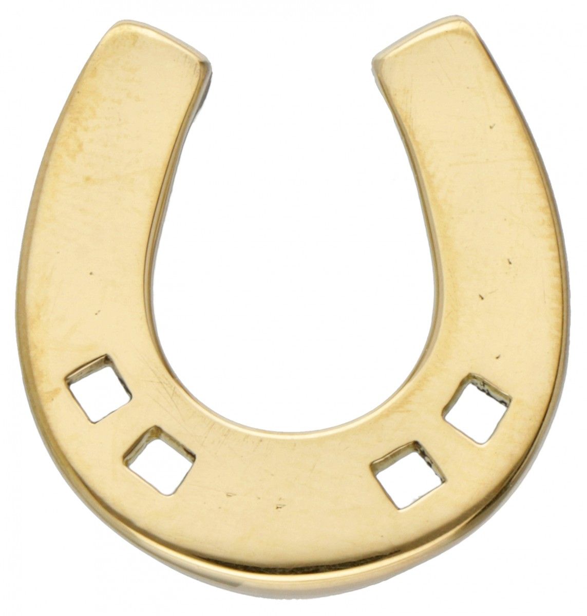 18K. Yellow gold Pomellato pendant in the shape of a horseshoe. 印章。波米拉多，750，* 46&hellip;