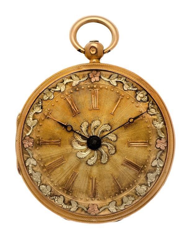 Pocket watch gold, verge escapement - Men's pocket watch - Manual winding - appr&hellip;