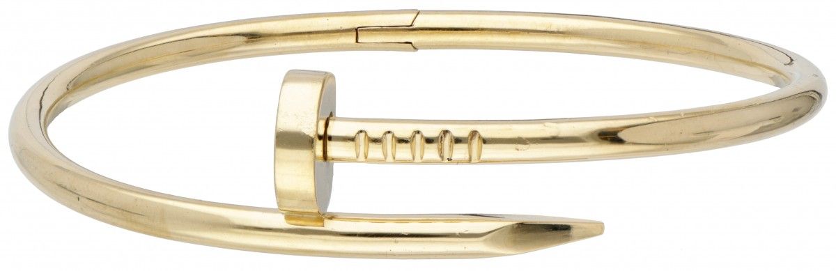 18K. Yellow gold classic Cartier 'Juste un Clou' bangle bracelet. Poinçons : © C&hellip;