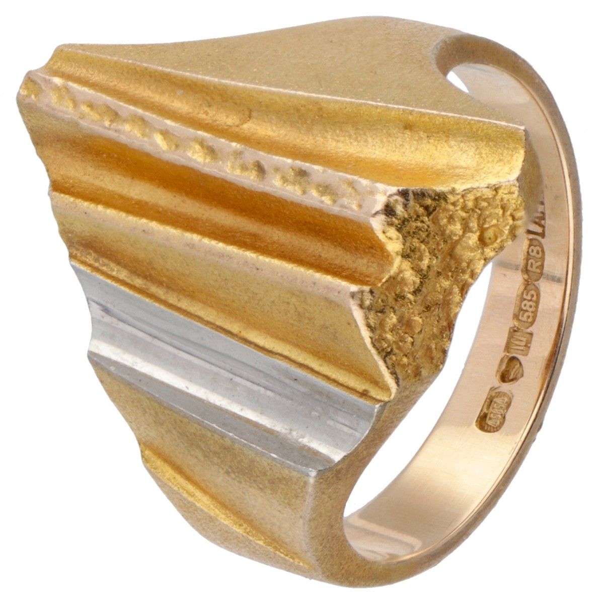 Björn Weckström for Lapponia 14K. Yellow gold 'Lines in the Water' ring combined&hellip;