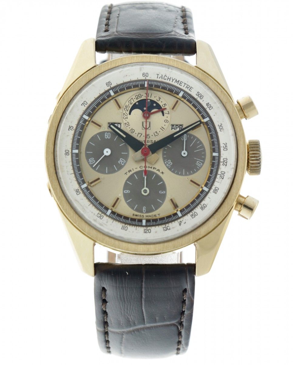 Universal Geneve Tri-Compax 181102 - Men's watch - 1969. 表壳: 黄金（18K） - 表带: 真皮 - &hellip;