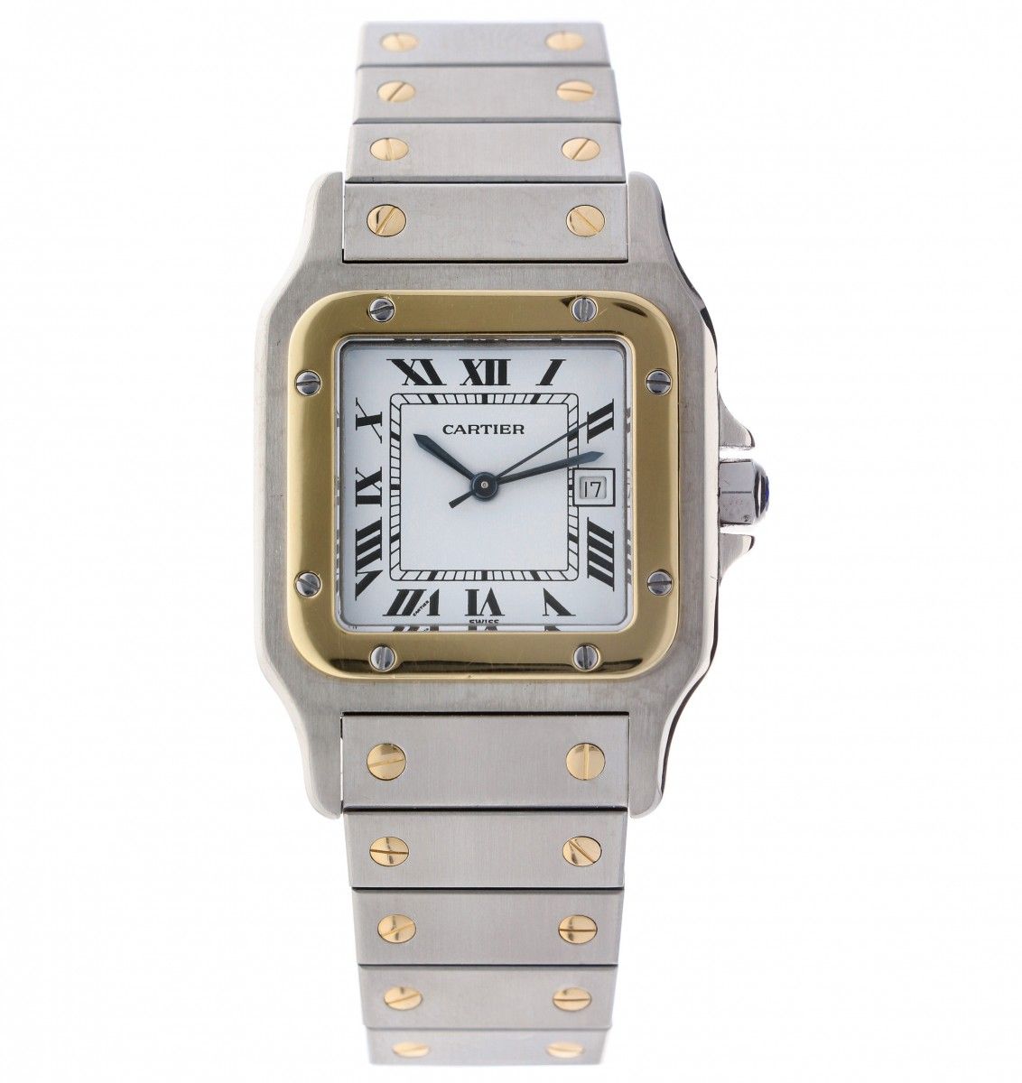 Cartier Santos - Men's watch - ca. 1995 kast: gold/steel - bracelet: gold/steel &hellip;