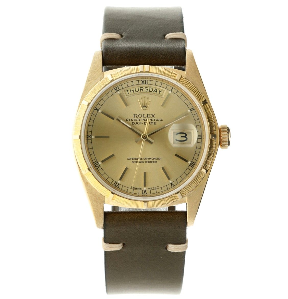 Rolex Day-Date 18038 - Men's watch - apprx. 1978. 表壳: 黄金（18K） - 表带: 皮革 - 自动上链 - &hellip;