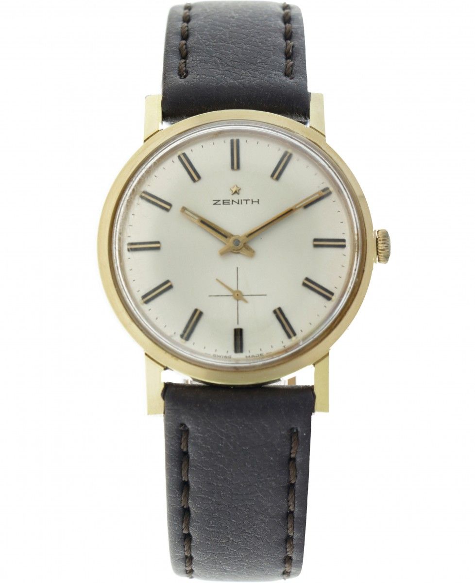 Zenith Vintage - Men's watch - ca. 1960. Boîtier : plaqué or - bracelet : cuir -&hellip;