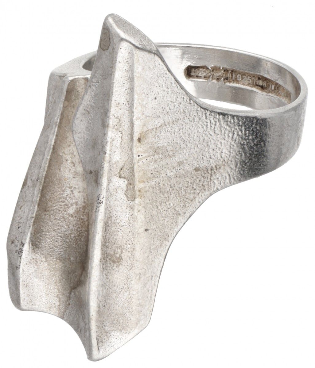 Björn Weckström for Lapponia silver 'Shuttle' ring - 925/1000. Poinçons : 925, m&hellip;