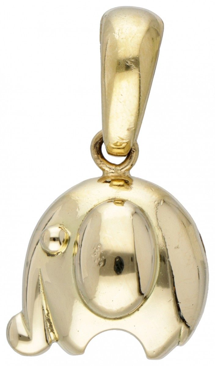 18K. Yellow gold Chimento Italian design elephant pendant. Poinçons : * 408 VI, &hellip;