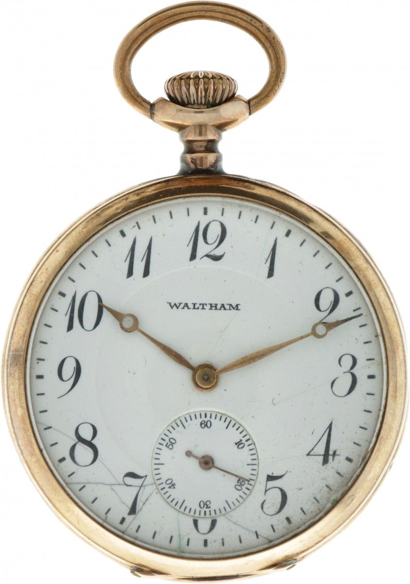 Waltham lever escapement 14 Kt. Gold - Men's pocketwatch - apprx. 1902. Boîtier &hellip;