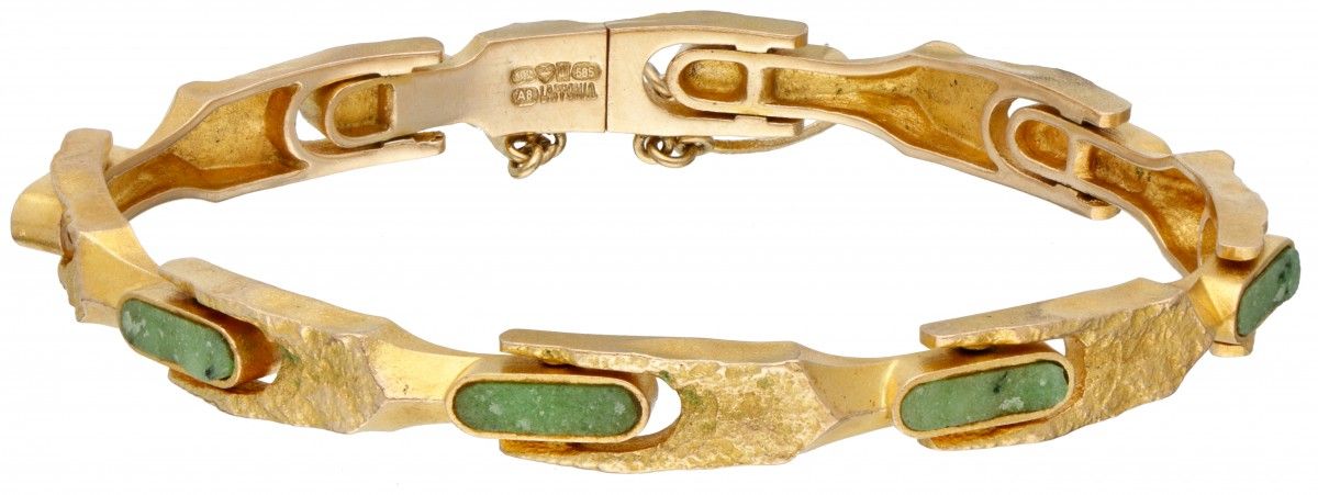 Björn Weckström for Lapponia 14K. Yellow gold 'Namban' bracelet set with zoisite&hellip;