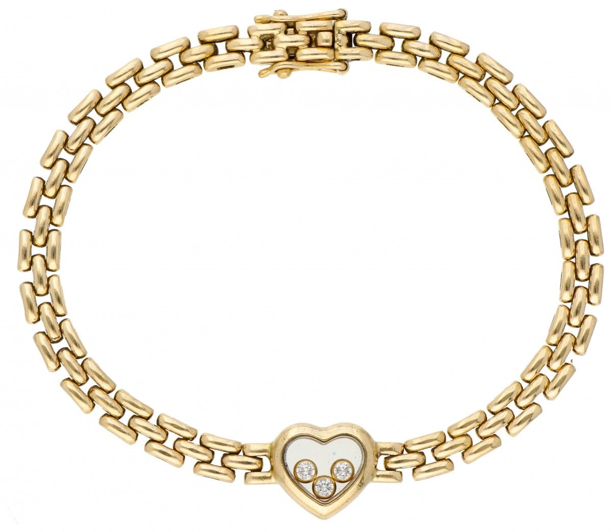 19.2K. Yellow gold Chopard L.U.C. Happy Diamonds bracelet set with approx. 0.09 &hellip;