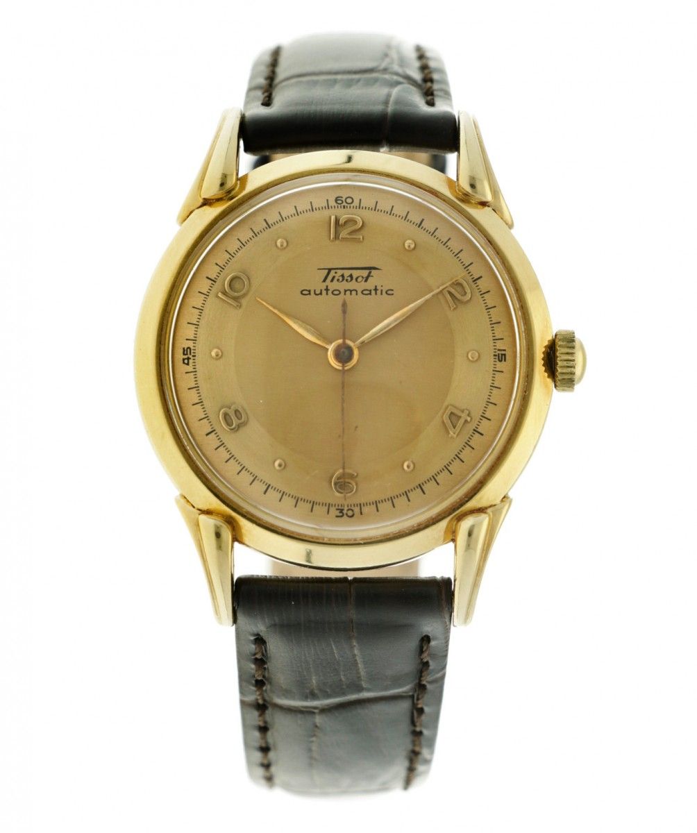 Tissot Bumper Automatic - Men's watch - apprx. 1950. 表壳: 黄金（18K） - 表带: 皮革 - 自动上链&hellip;