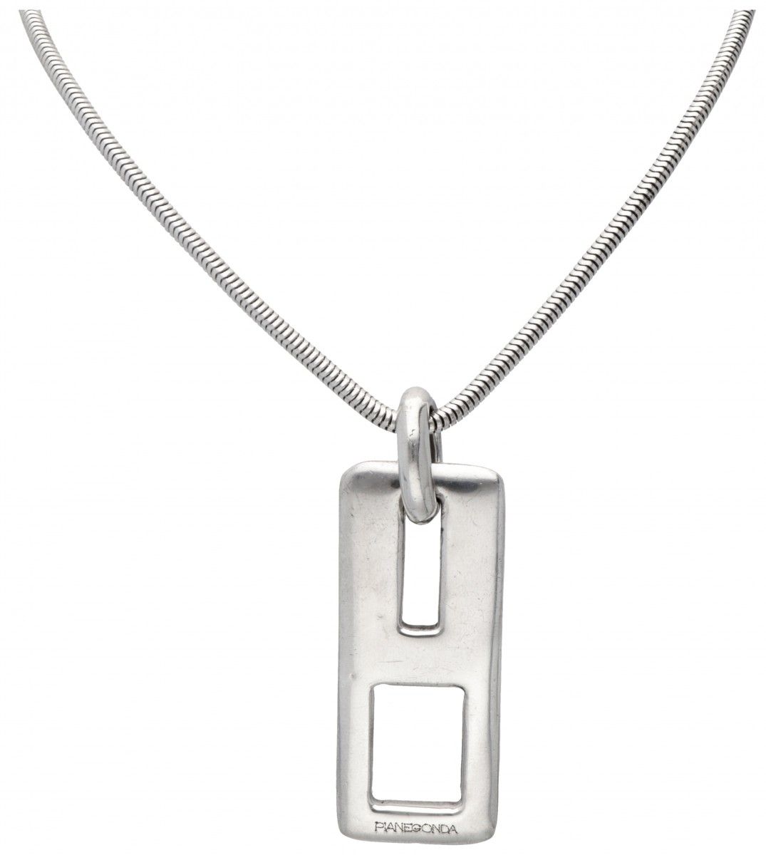 Silver Pianegonda Italian design necklace with pendant - 925/1000. Punzierungen:&hellip;