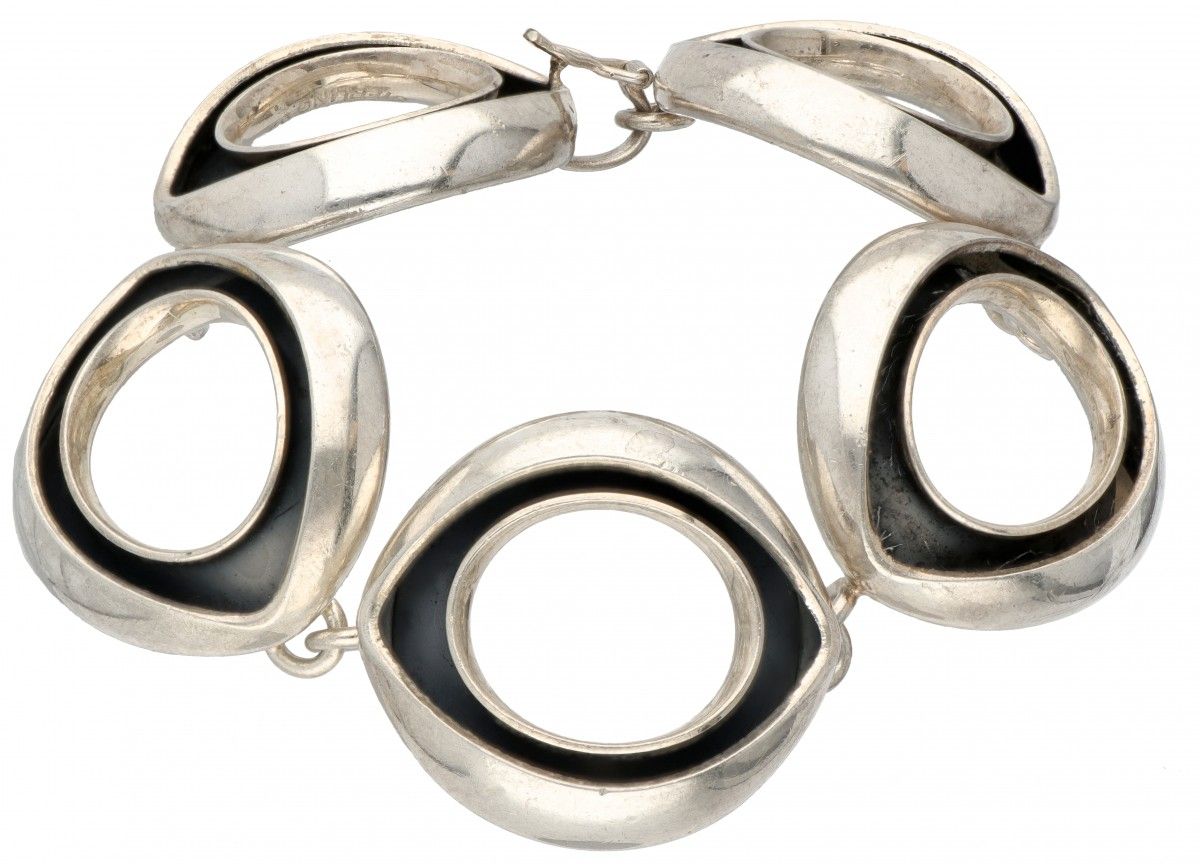 Silver Alton modernist bracelet - 925/1000. Poinçons : Alton, marque de ville Fa&hellip;