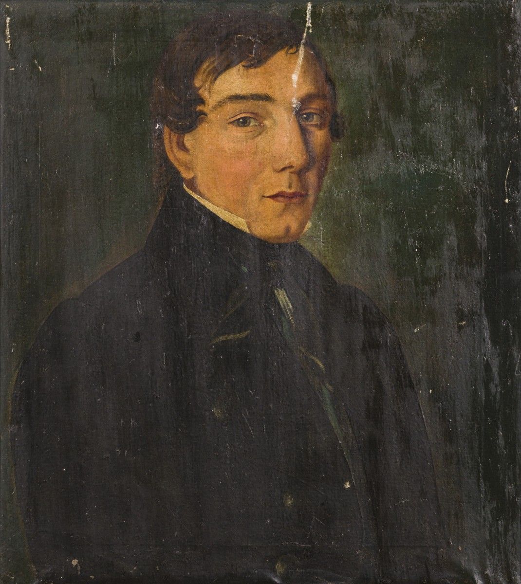 Dutch School, 19th. C. Portrait of a gentleman. 无签名，布面油画。52 x 45厘米。估计：70 - 90欧元。