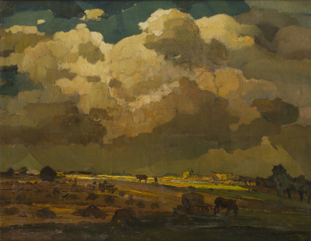 Reinier Kennedy (Dordrecht 1881 - 1960 Bergen op Zoom) - Storm approaching. Sign&hellip;