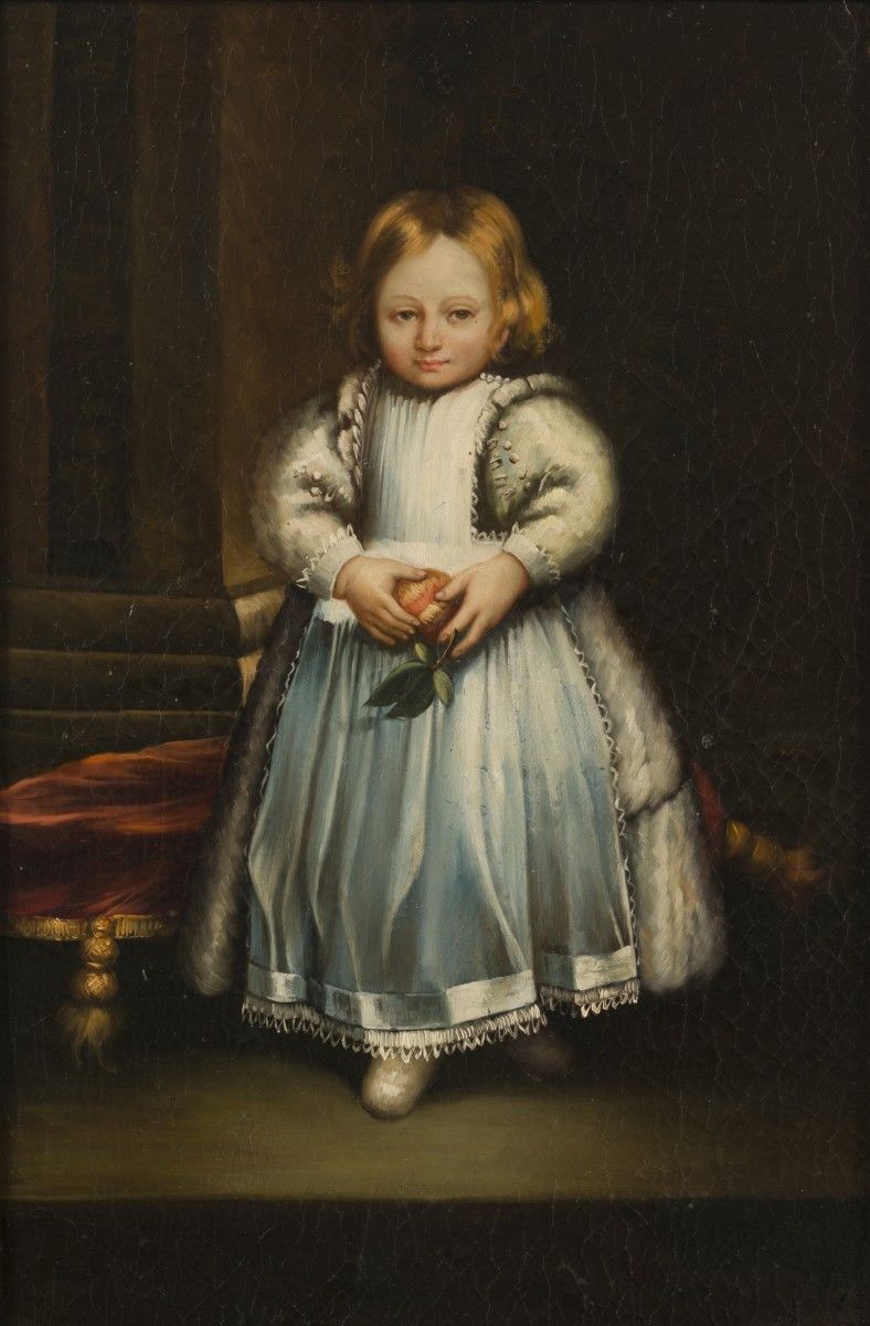 East European School, 20th Century, A portrait of a young child in 17th C. Dress&hellip;