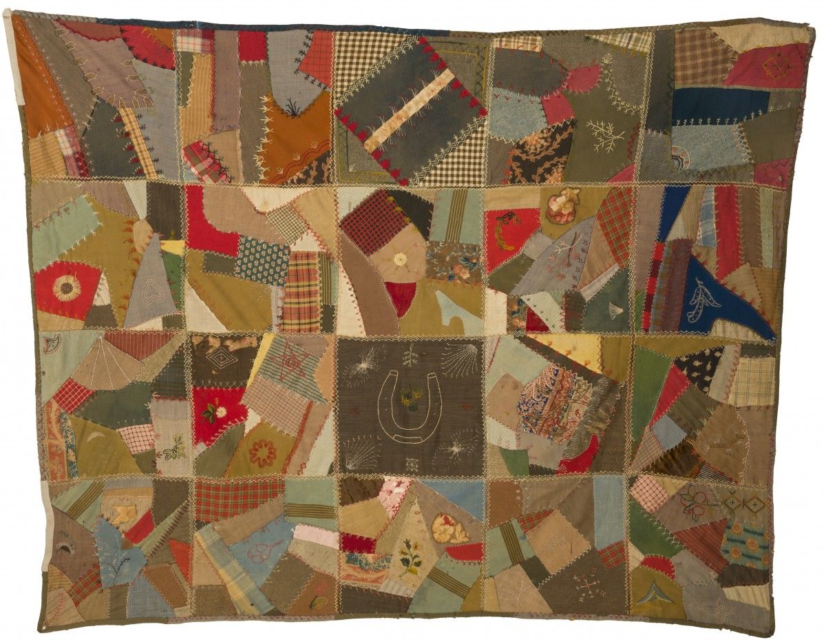 A folk-art "Americana" quilted-plaid, United States, late 19th century. Hergeste&hellip;