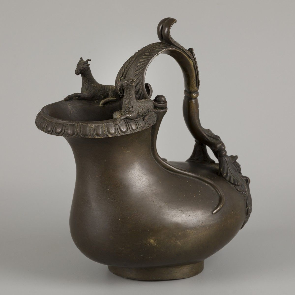 A Grand Tour souvenir bronze Askos jug, after earlier Roman example, Italy, ca. &hellip;