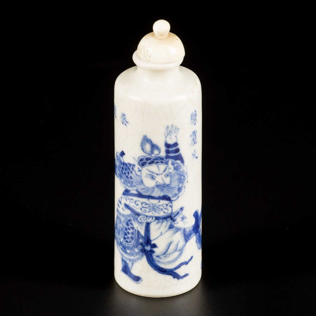 A softpaste snuff bottle with Wu Shuang Pu decor, China, 19th century. H. 10 cm.&hellip;