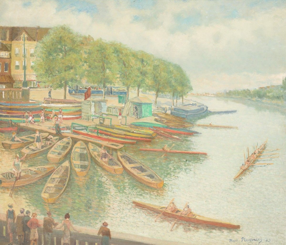 Antonie Bernardus Pluymers (Middelburg 1910 - 1967 Amsterdam), Rowing club. 签名并注&hellip;