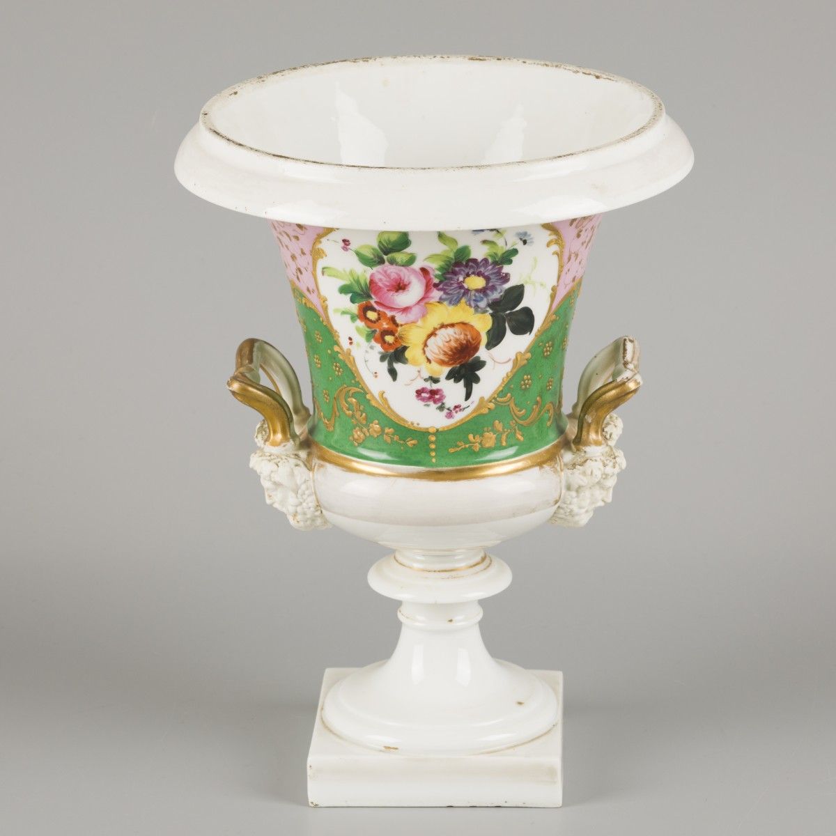 A porcelain ornamental vase decorated with flowers, France, 19th century. Dim. 3&hellip;