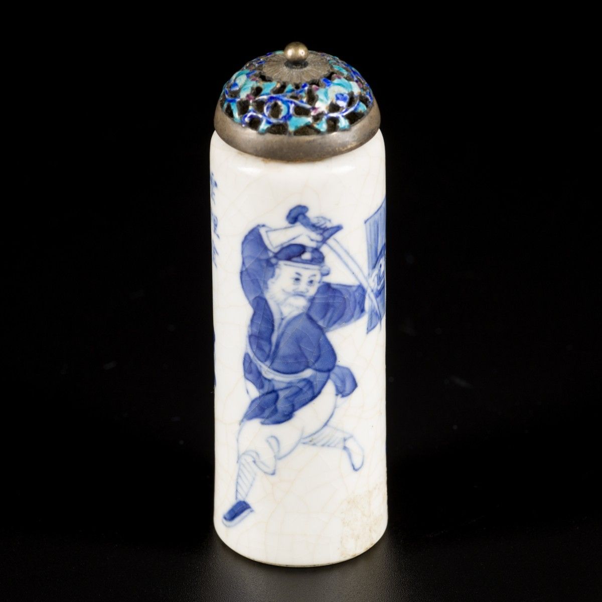 A softpaste snuff bottle with Wu Shuang Pu decor, China, 19th century. H. 9 cm. &hellip;