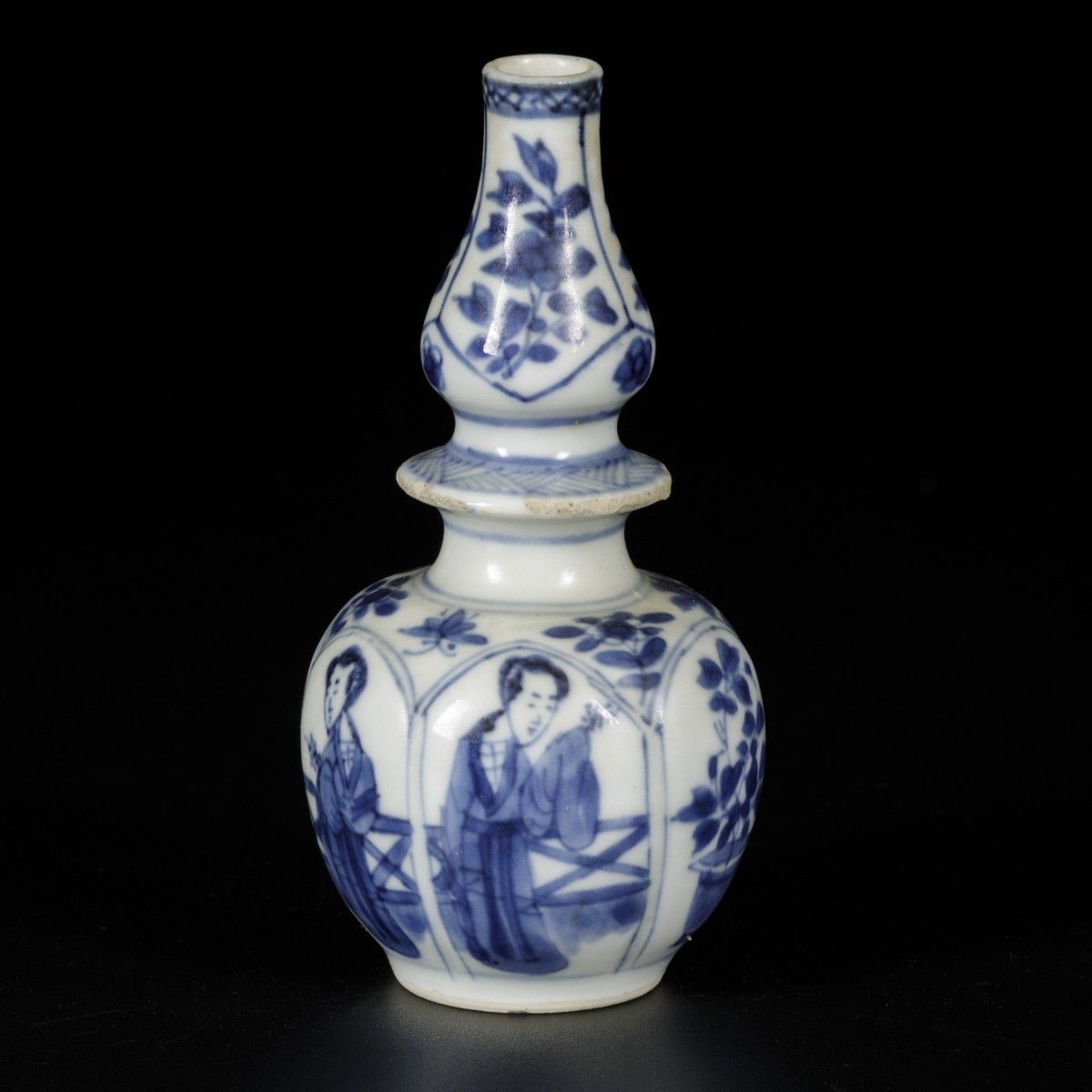 A porcelain vase with Lingzhi's decor in division, marked with jade sign, China,&hellip;