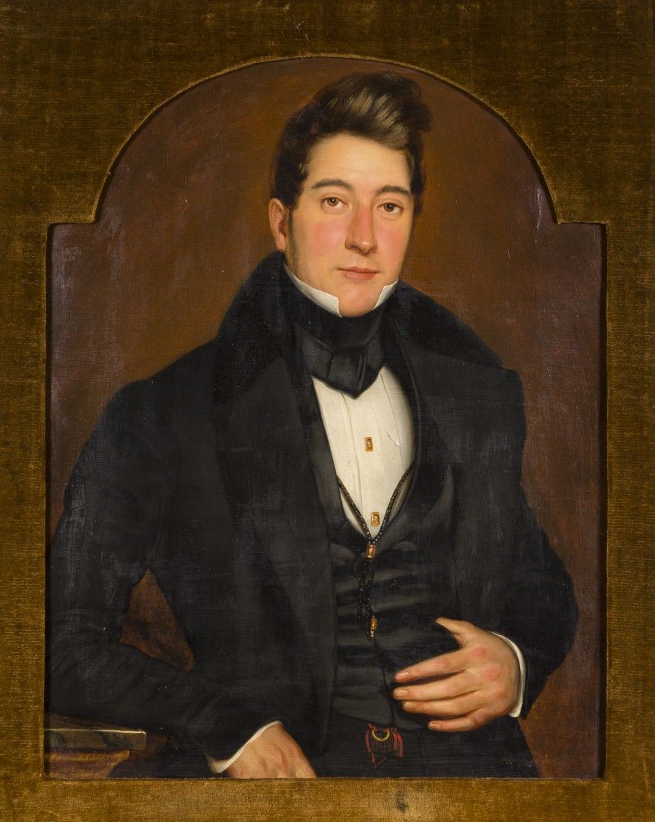 Jacques Verreyt (Antwerpen 1807 - 1872 Bonn, Du.), Portrait of a young nobleman.&hellip;