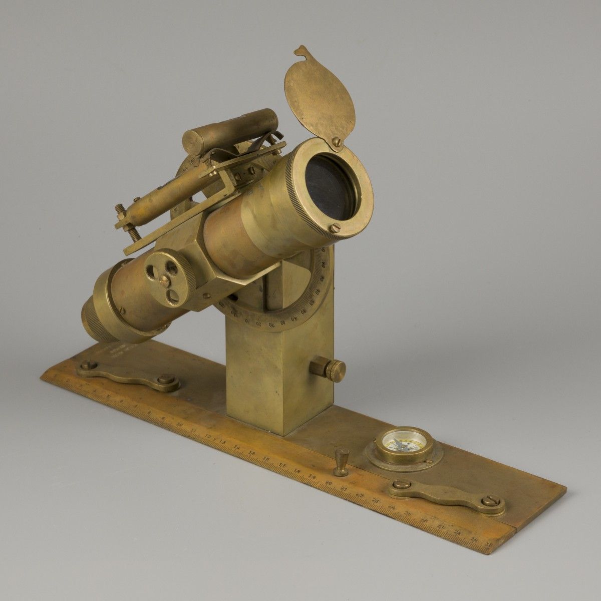 A surveyors' "Gustav Heyde" brass level spirit instrument (transit/ theodolite),&hellip;