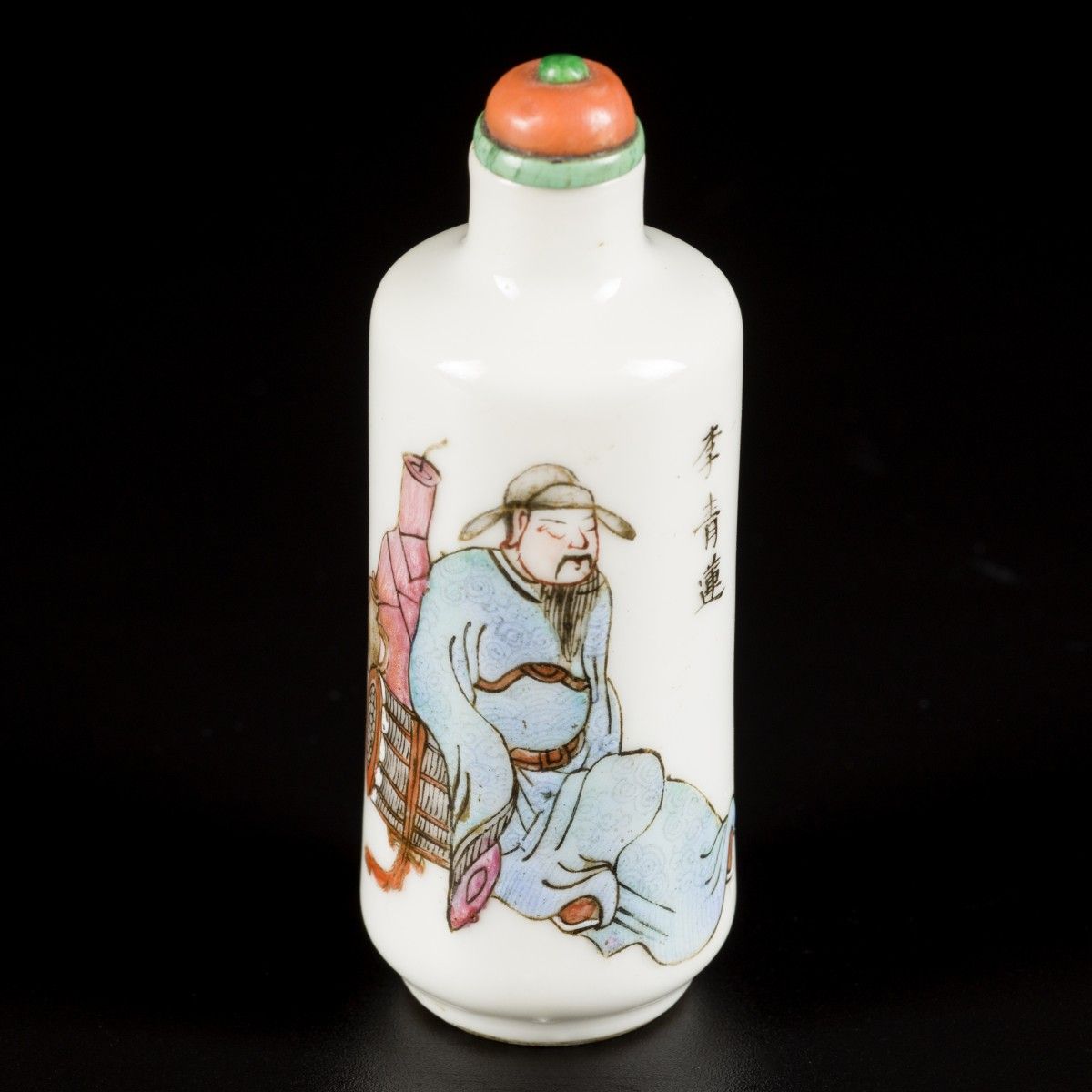 A porcelain snuff bottle with wu xuan pu decoration, marked in period, China, Da&hellip;