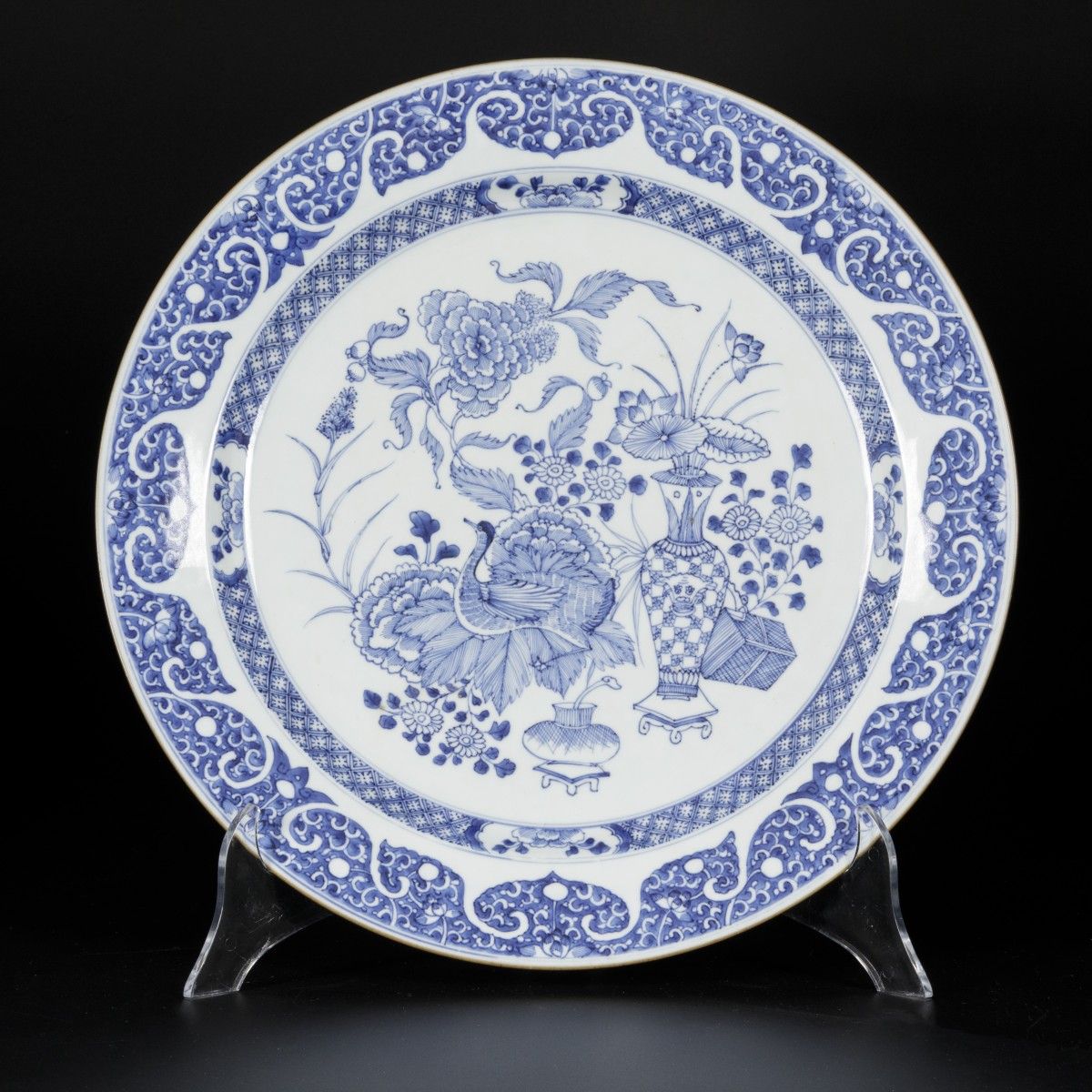 A porcelain charger with decoration of antiques and flowers, China, Yongzheng/Qi&hellip;