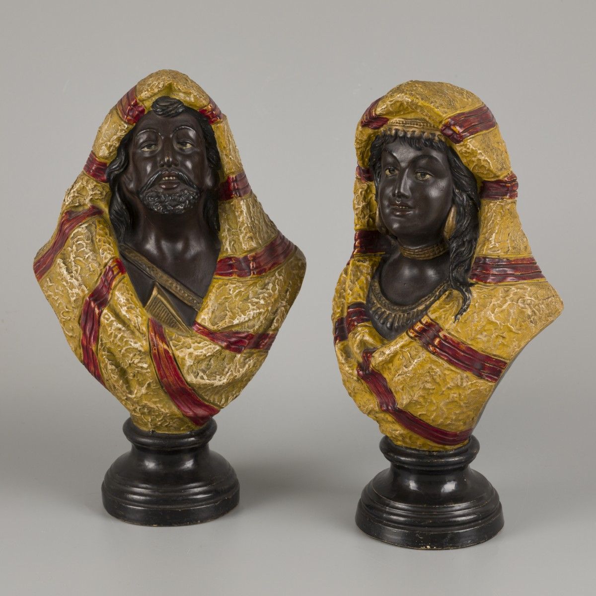 Guillaume dit William Guérin (1838-1912) et Cie, A set of (2) Oriental busts, a &hellip;