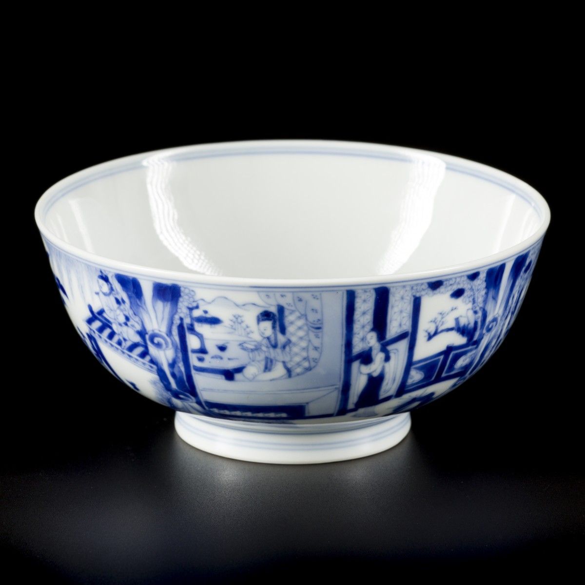 A porcelain bowl with decor of the "Romance of the Western chamber", marked Xuan&hellip;