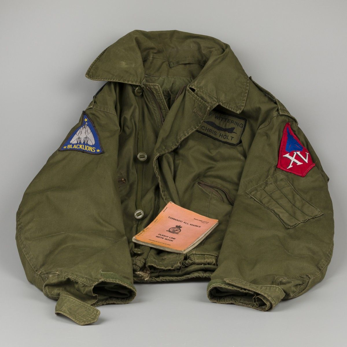 A flight jacket / bomber jacket, Black Lions, F14 Tomcat, together with a flight&hellip;