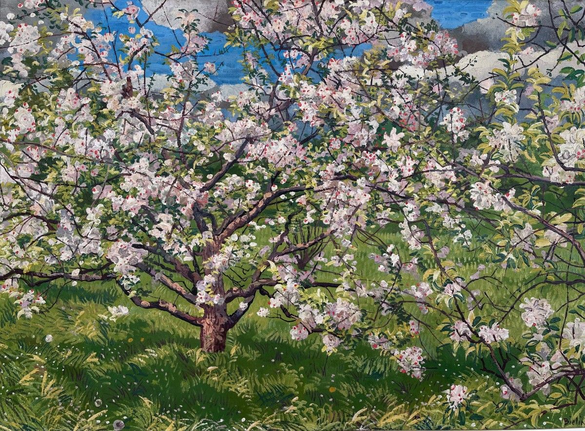 Herman Bieling (Hilligersberg 1887 - 1964 Rhoon), Blossoming tree. Firmato (in b&hellip;