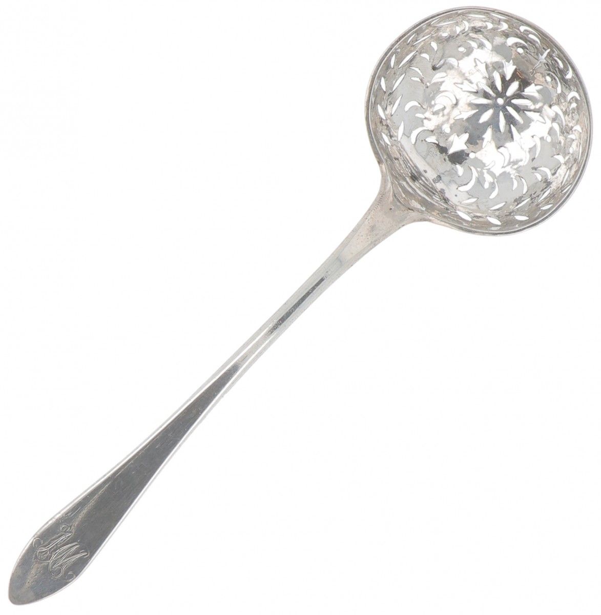 Sprinkler spoon silver. 流线型的模型，有美丽的镂空瓢状水桶。法国，19/20世纪，印记。大师的标记，各种其他标记，铭文。HM, - 有使&hellip;