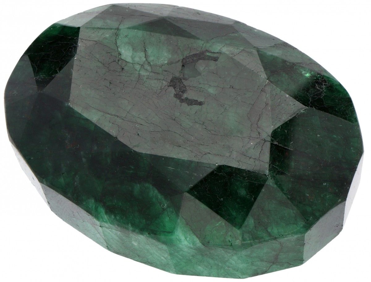 GLI Certified Natural Emerald Gemstone 532.000 ct. Taille : Mélange ovale, Coule&hellip;