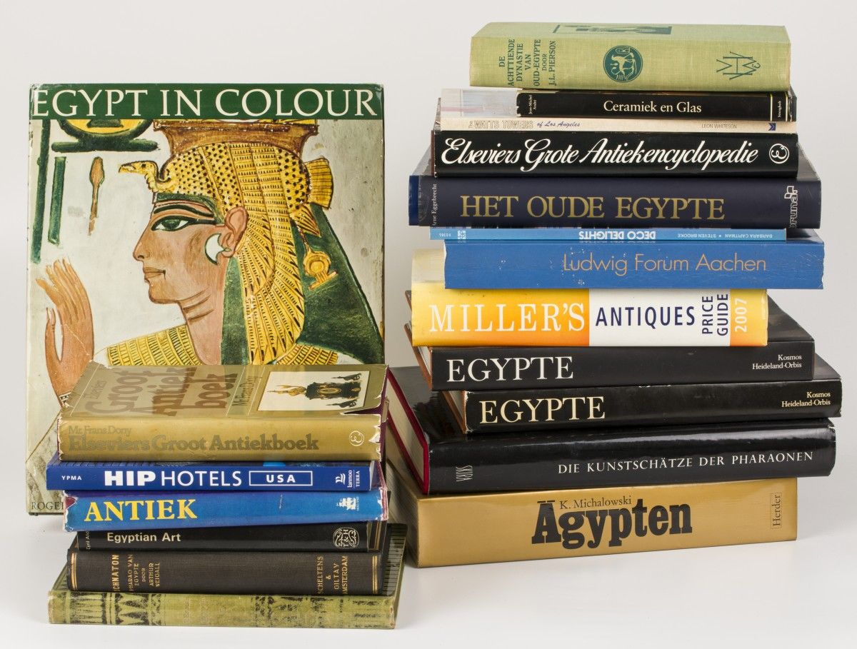 A lot of various books including books about Ancient Egypt, 20th century. Null