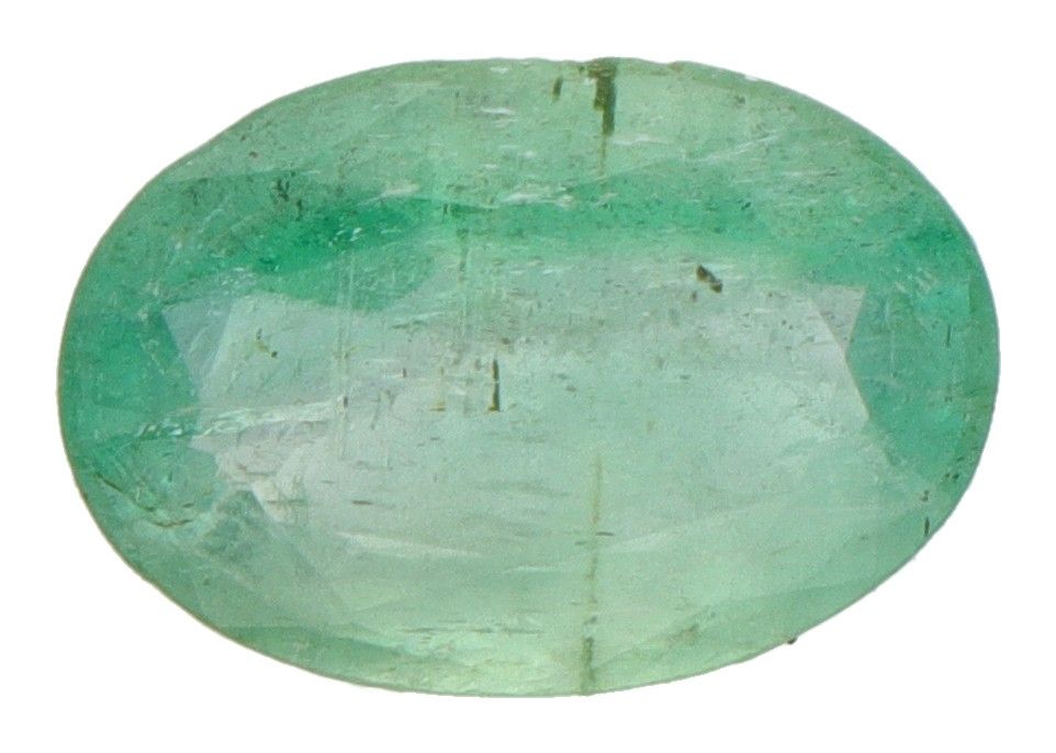 GJSPC Certified Natural Emerald Gemstone 2.31 ct. 切工:椭圆形混合，颜色：蓝绿色，重量：2.31克拉。(10.&hellip;