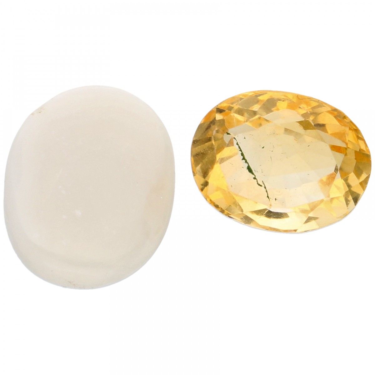 GLI Certified Natural Citrine Gemstone 3.00 ct. And GJSPC Certified Natural Opal&hellip;