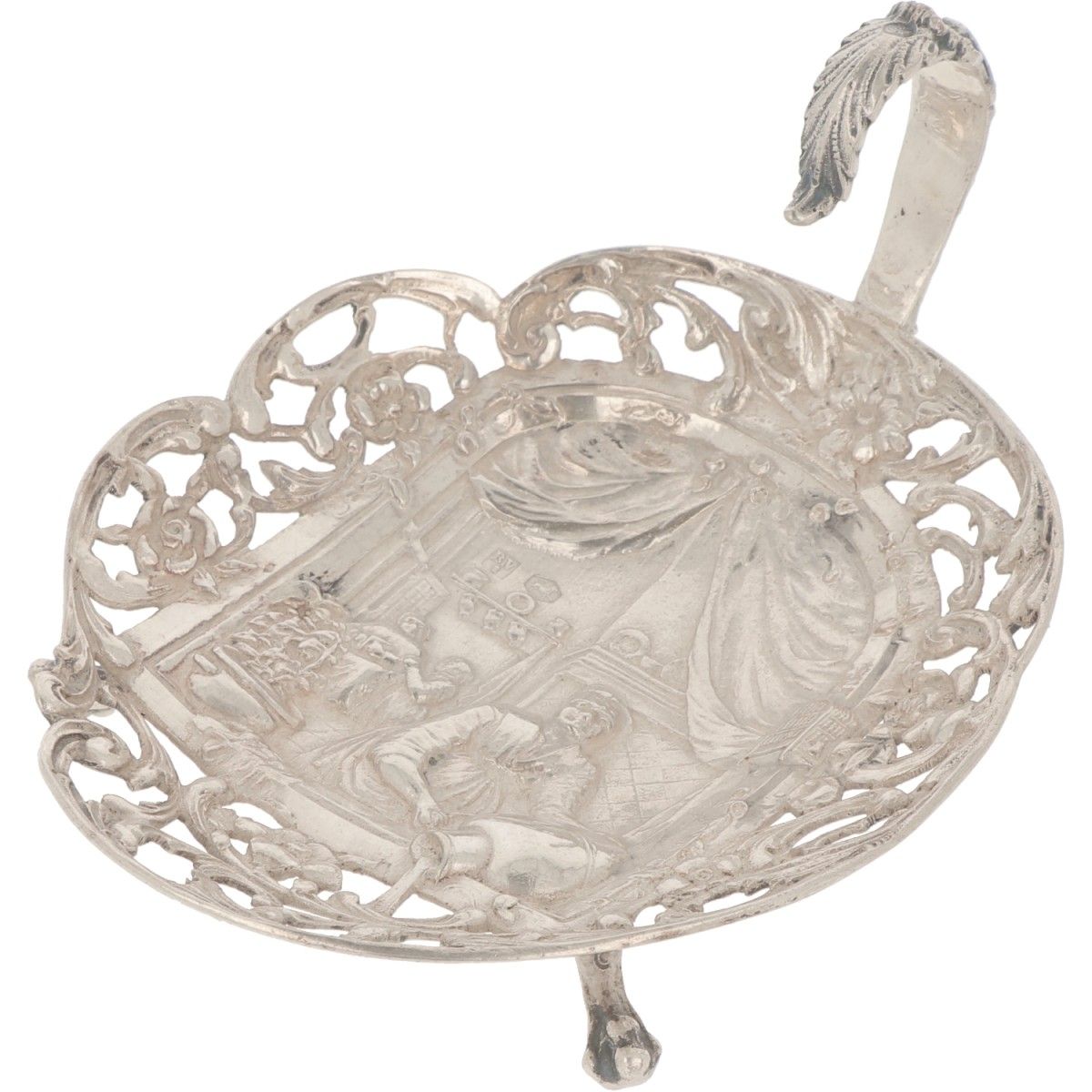 Pastille basket silver. Cast openwork model with soldered legs and handle. The N&hellip;