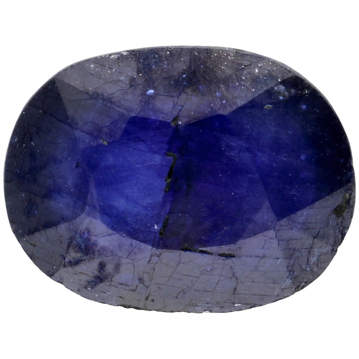 GJSPC Certified Natural Blue Sapphire Gemstone 9.09 ct. 切工:椭圆形混合，颜色：深蓝色，重量：9.09克&hellip;
