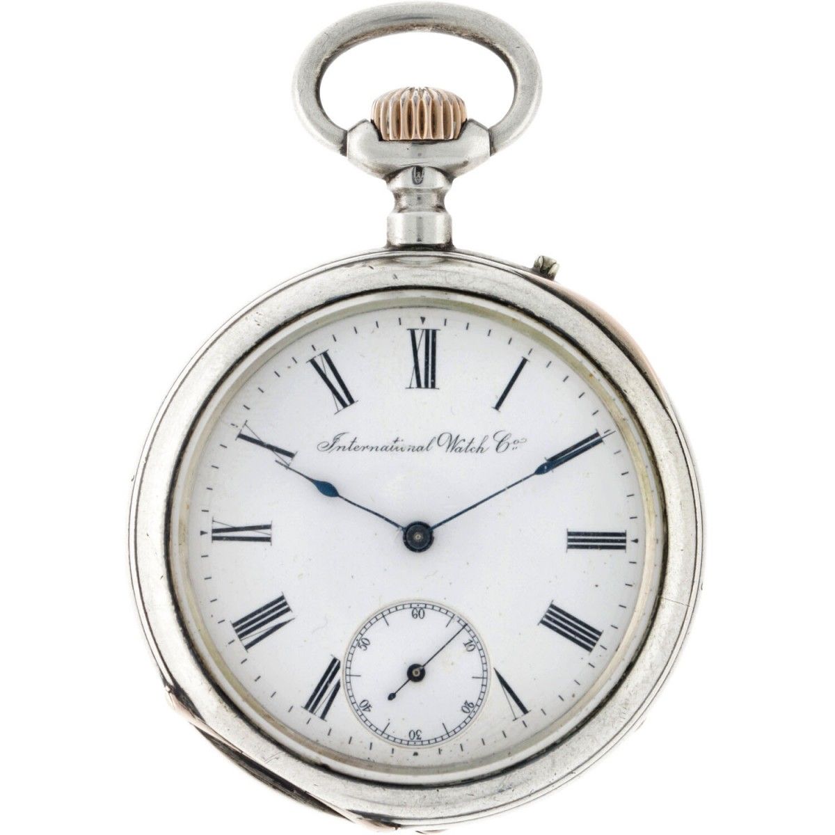 IWC Cylinder Escapement - Men's pocket watch - apprx. 1850. Case: silver - chain&hellip;