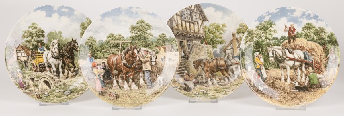 John L. Chapman - Wedgwood - Life on the Farm, Plates (4) - Porcelain null